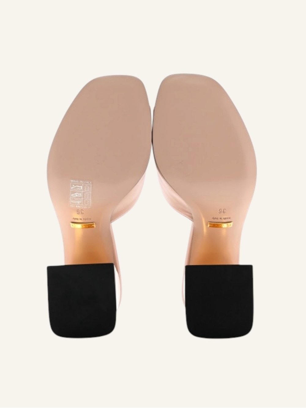 Gucci Horsebit Pink & Gold Leather Open-Toe Block Heel Slide Sandals EU 36 - Picture 10 of 15
